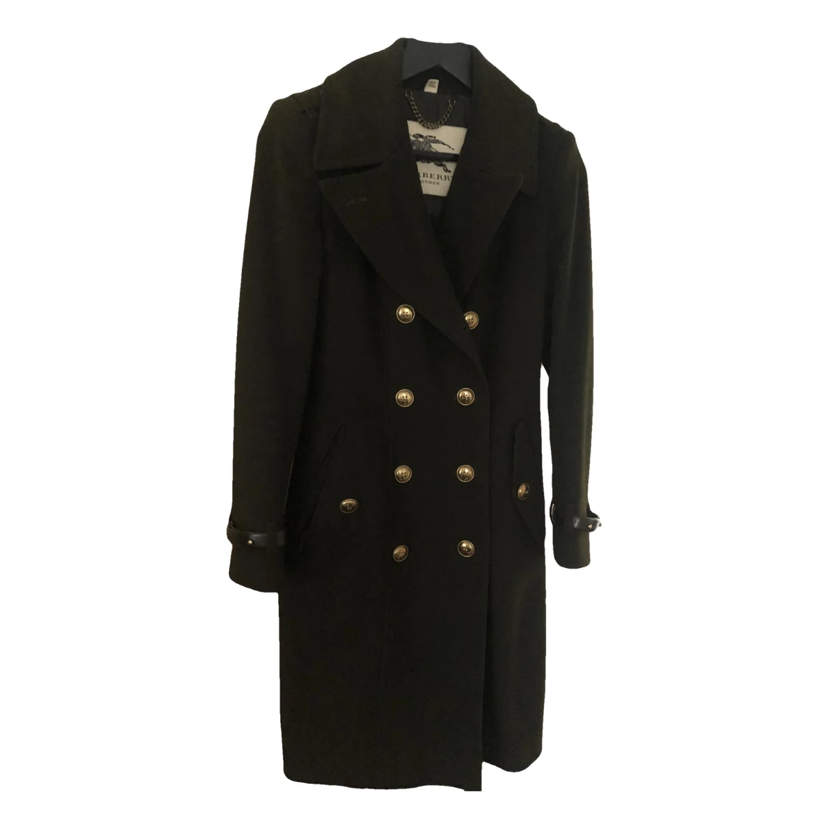 Pre-owned Burberry Cashmere Coat In Khaki