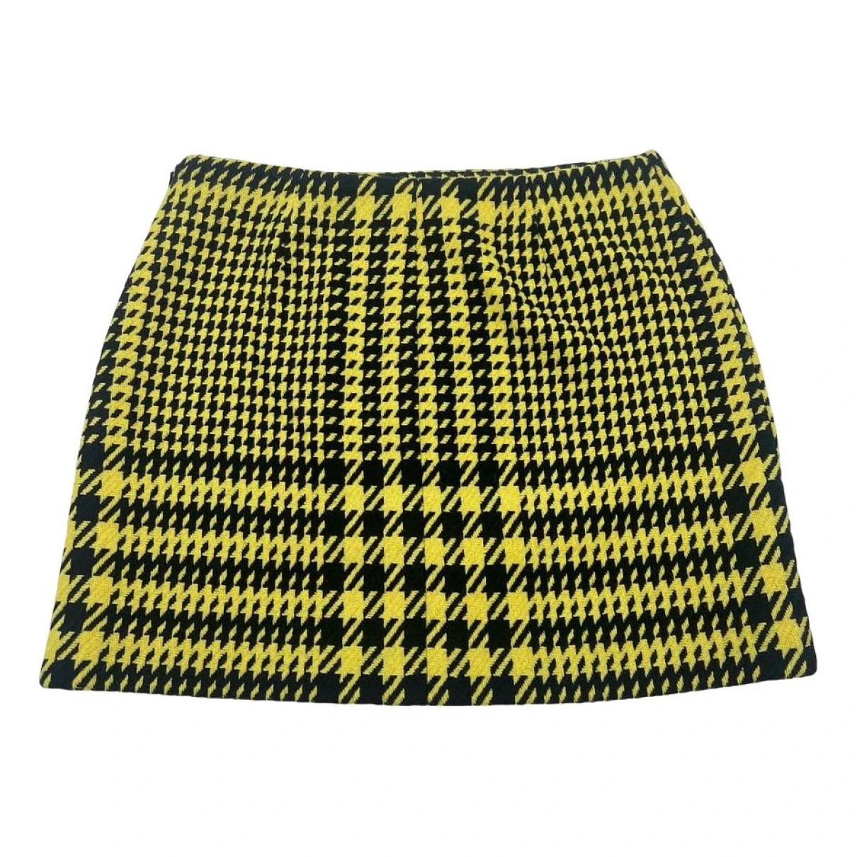 Pre-owned Versace Wool Mini Skirt In Yellow