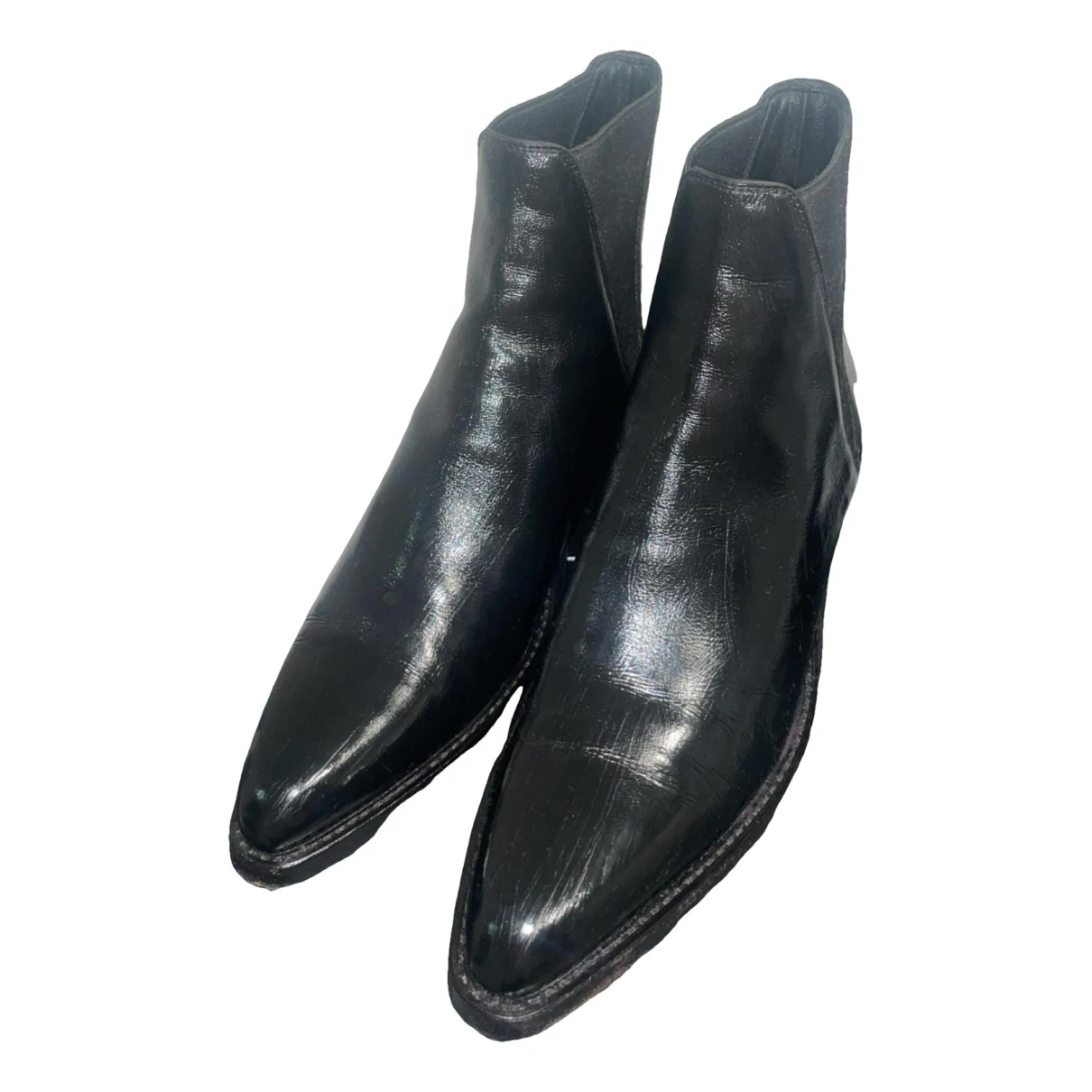 Pre-owned Saint Laurent Dakota Leather Boots In Black