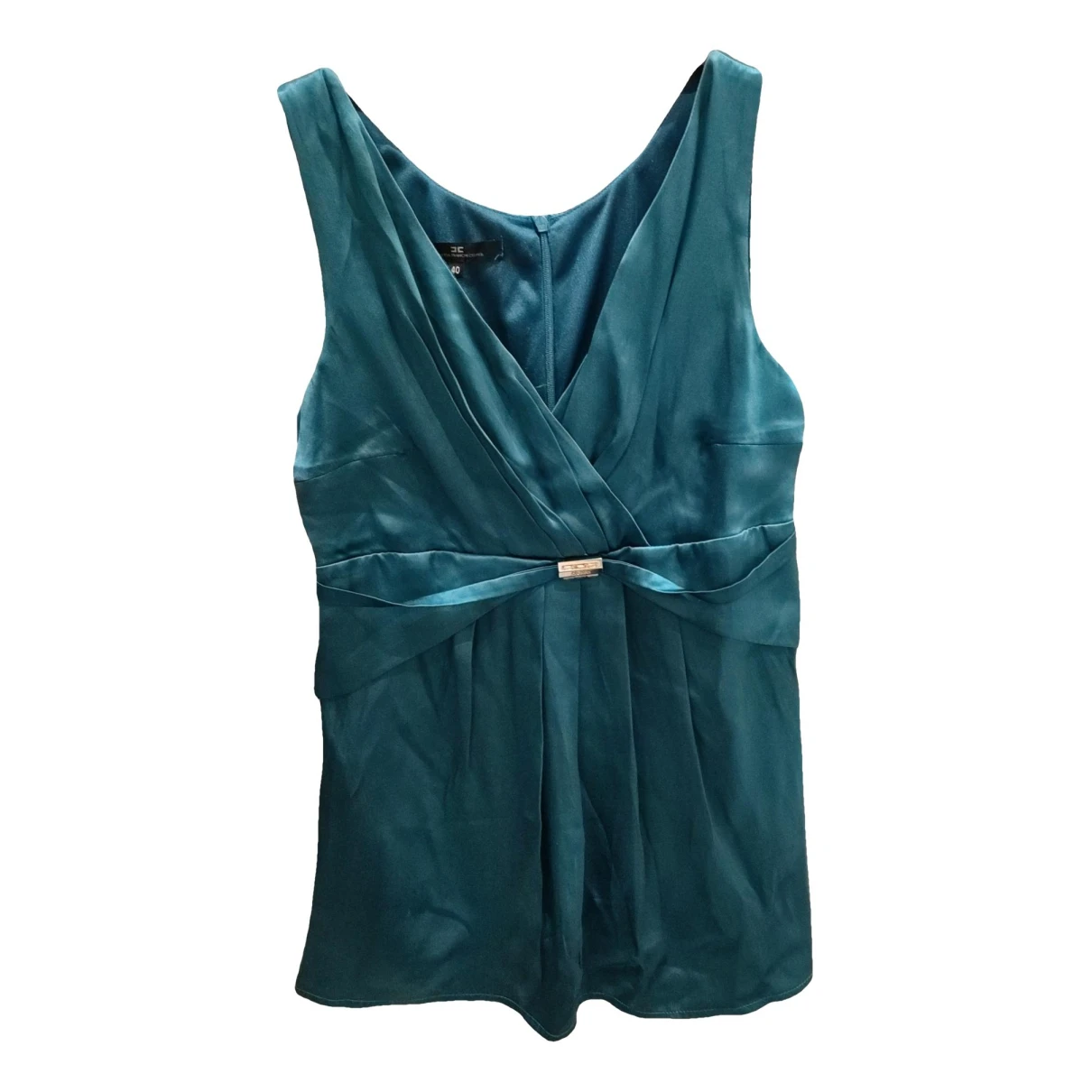 Pre-owned Elisabetta Franchi Silk Vest In Green