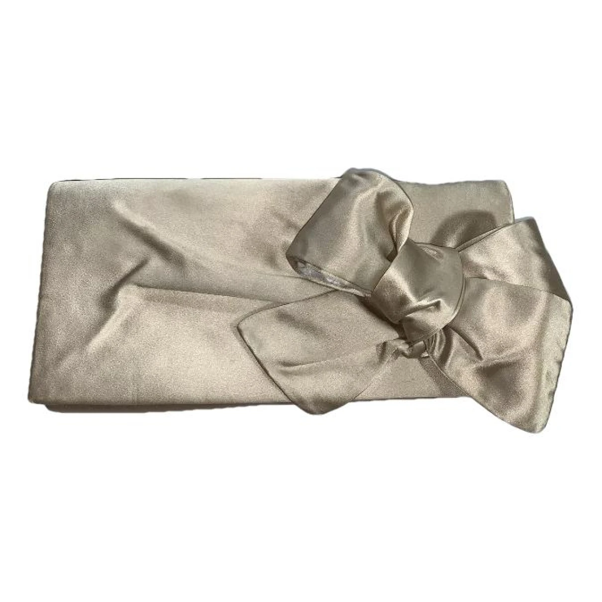 Pre-owned Christian Louboutin Silk Clutch Bag In Beige