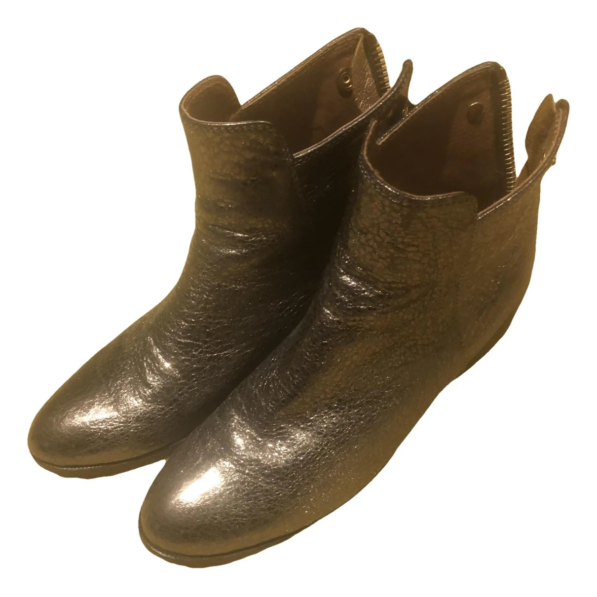 Pre-owned Craie Leather Ankle Boots In Gold