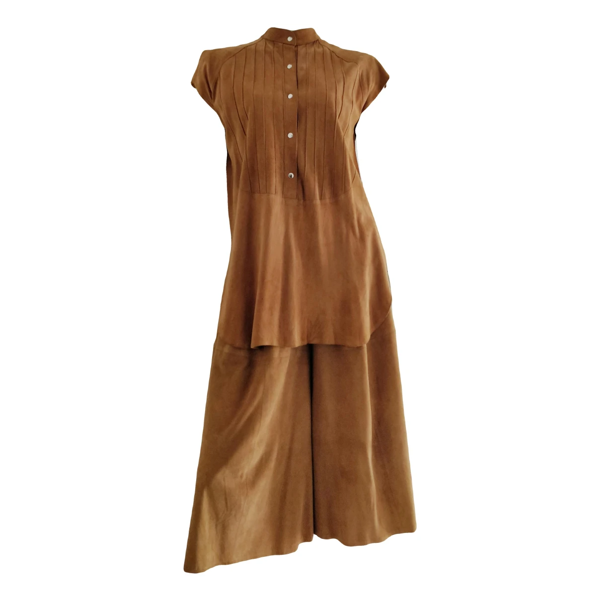 Pre-owned Fendi Leather Dress In Camel