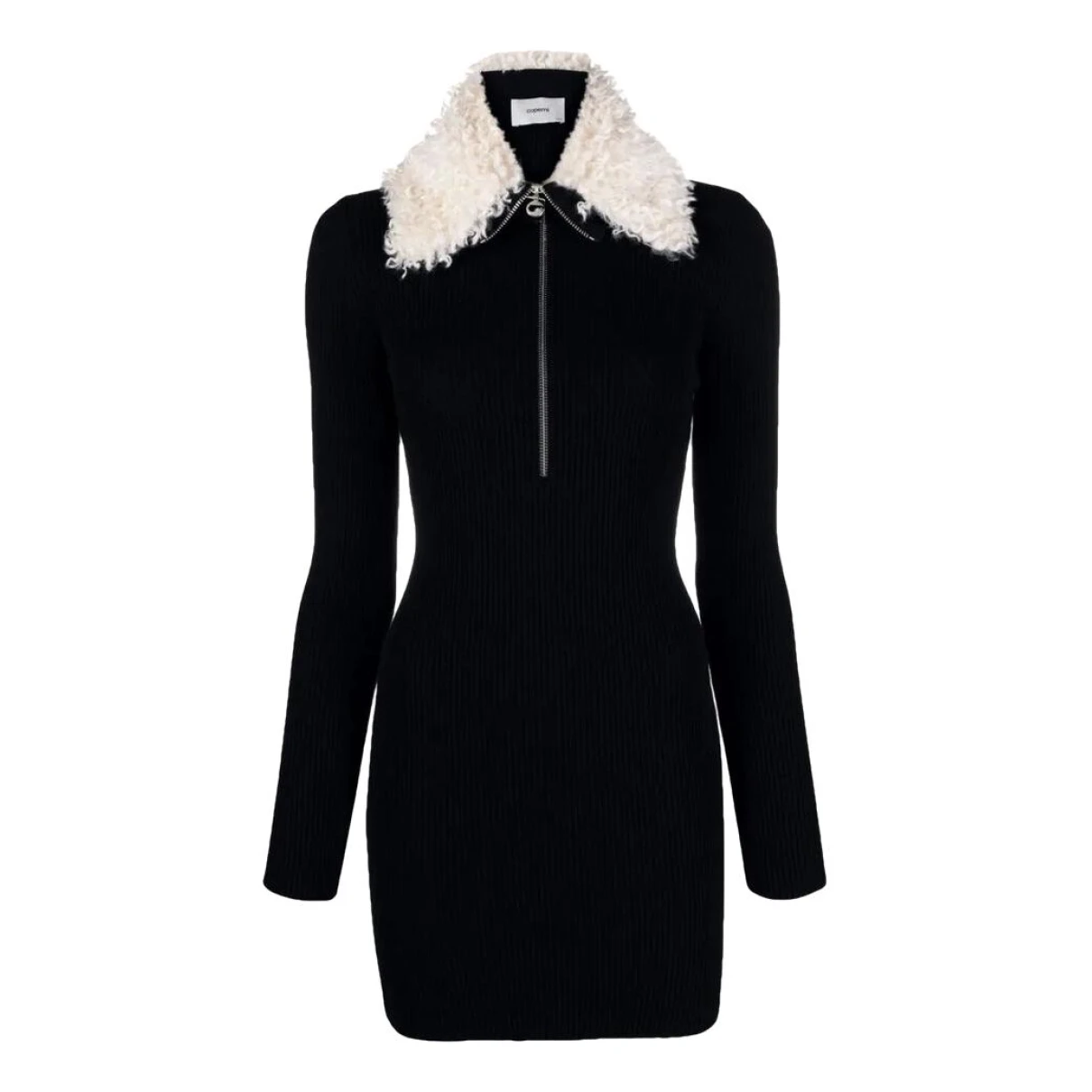 Pre-owned Coperni Wool Mini Dress In Black