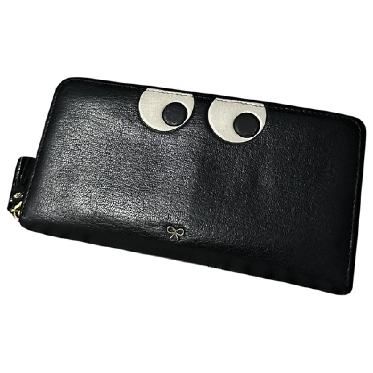 Pre-owned Anya Hindmarch Leather Wallet In Black