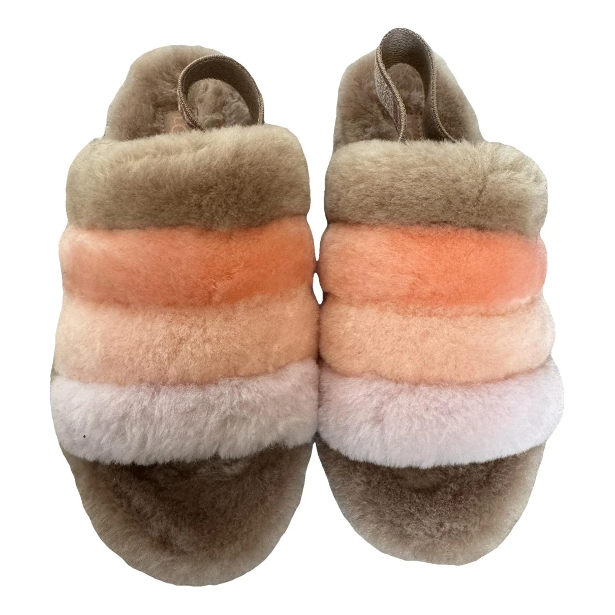 Pre-owned Ugg Shearling Sandals In Beige