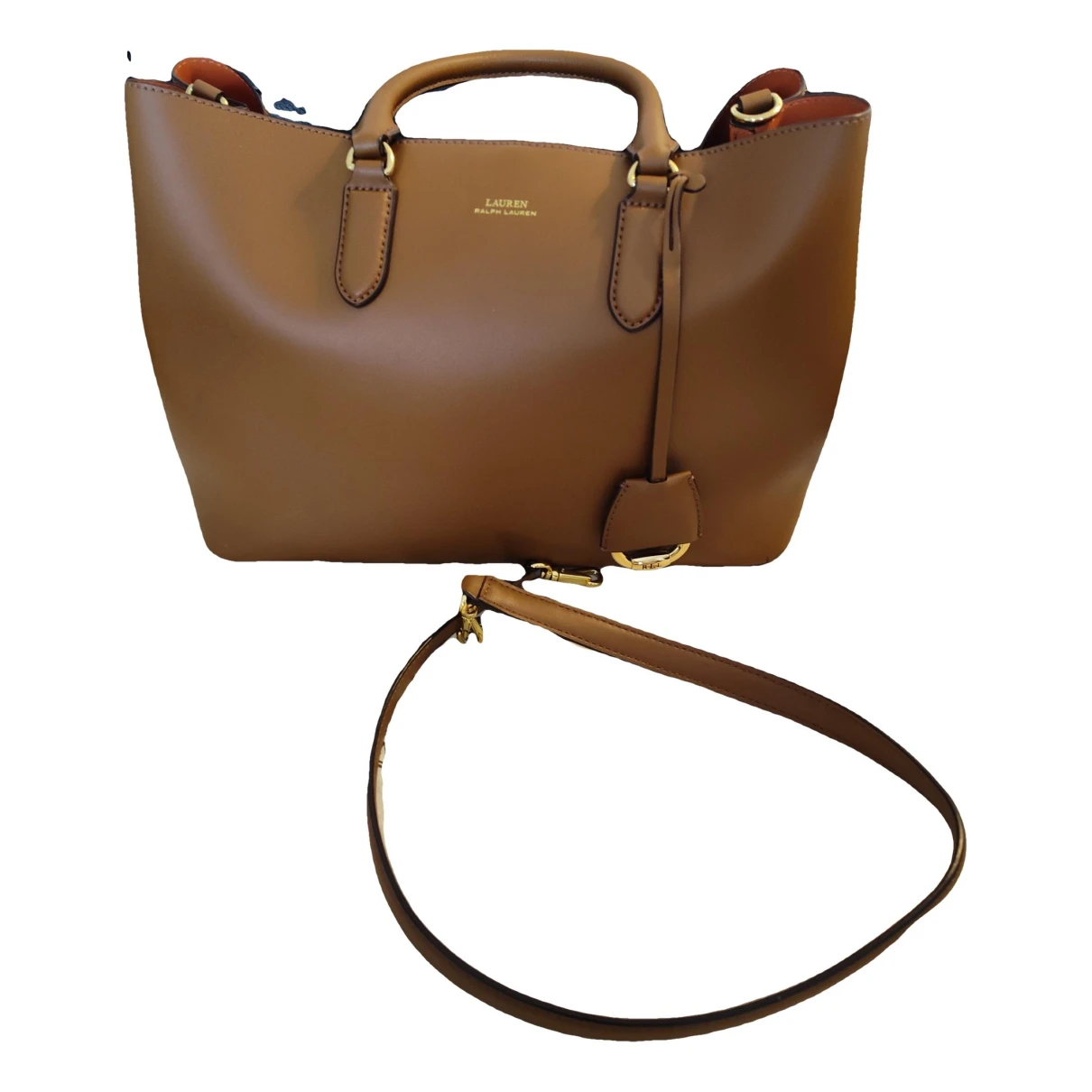 Pre-owned Lauren Ralph Lauren Leather Crossbody Bag In Camel
