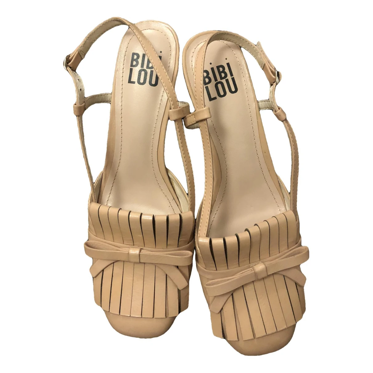 Pre-owned Bibi Lou Patent Leather Heels In Beige