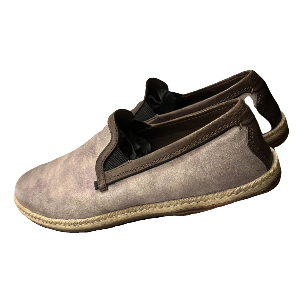 Pre-owned Dolce & Gabbana Leather Espadrilles In Grey