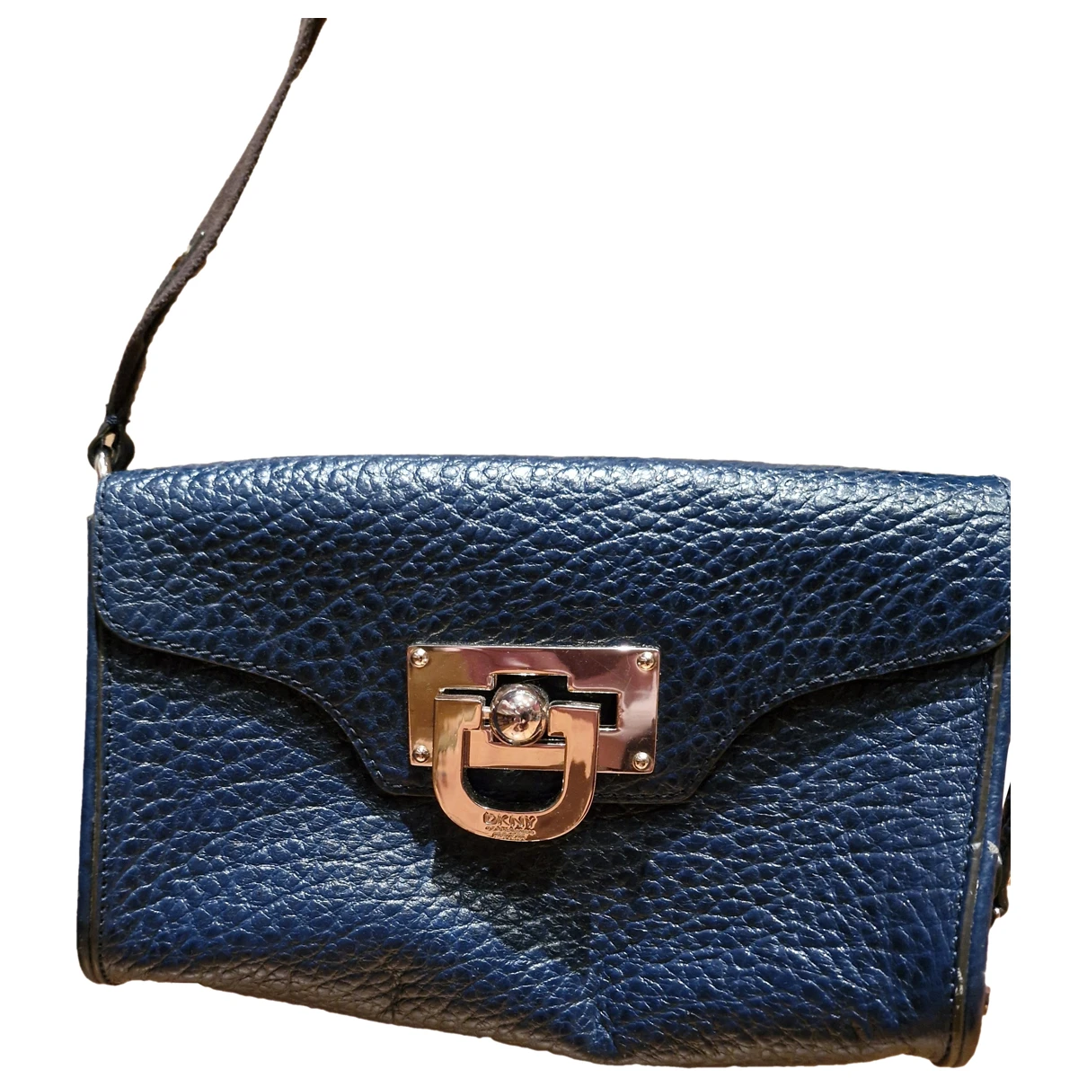 Pre-owned Dkny Leather Handbag In Blue