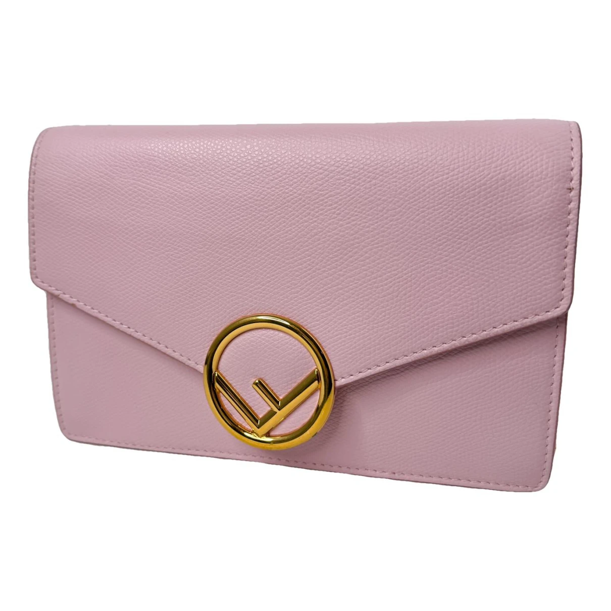 Pre-owned Fendi Wallet On Chain Leather Crossbody Bag In Pink