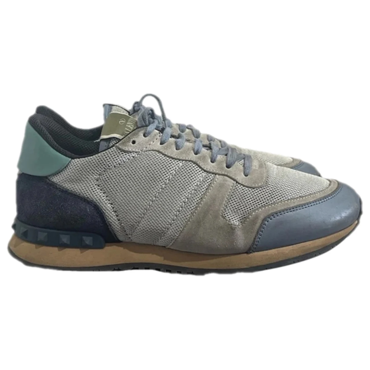 Pre-owned Valentino Garavani Rockrunner Cloth Trainers In Blue