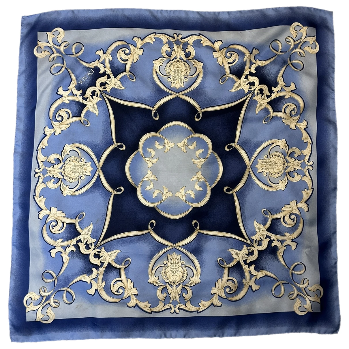Pre-owned Escada Silk Handkerchief In Blue