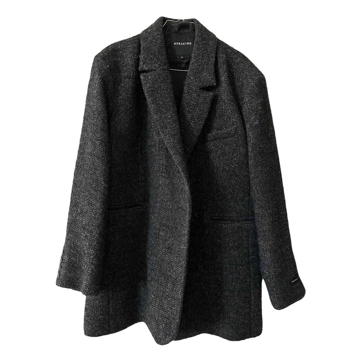 Pre-owned Birgitte Herskind Wool Coat In Grey