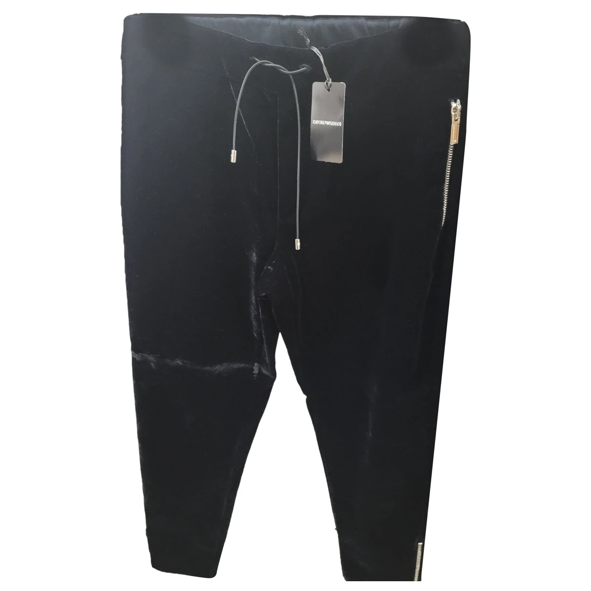 Pre-owned Emporio Armani Velvet Trousers In Black