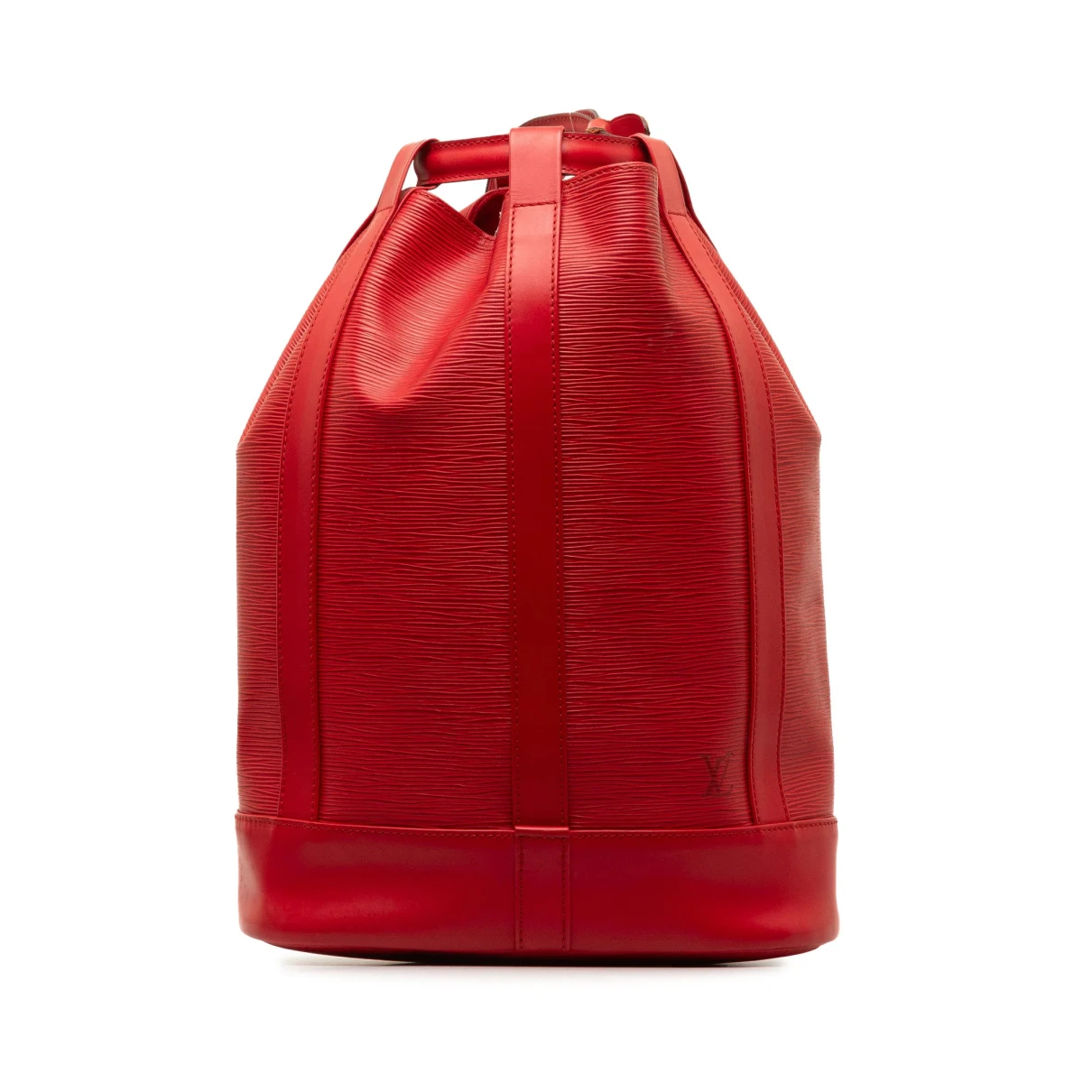 Pre-owned Louis Vuitton Randonnã©e Leather Backpack In Red