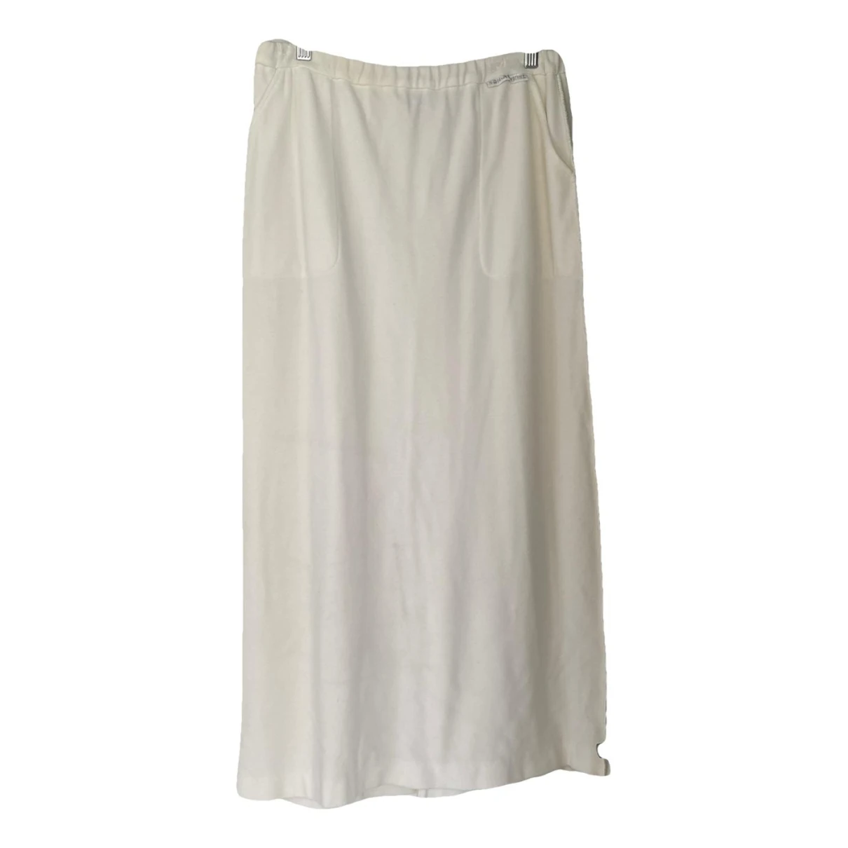 Pre-owned Sonia Rykiel Velvet Maxi Skirt In White