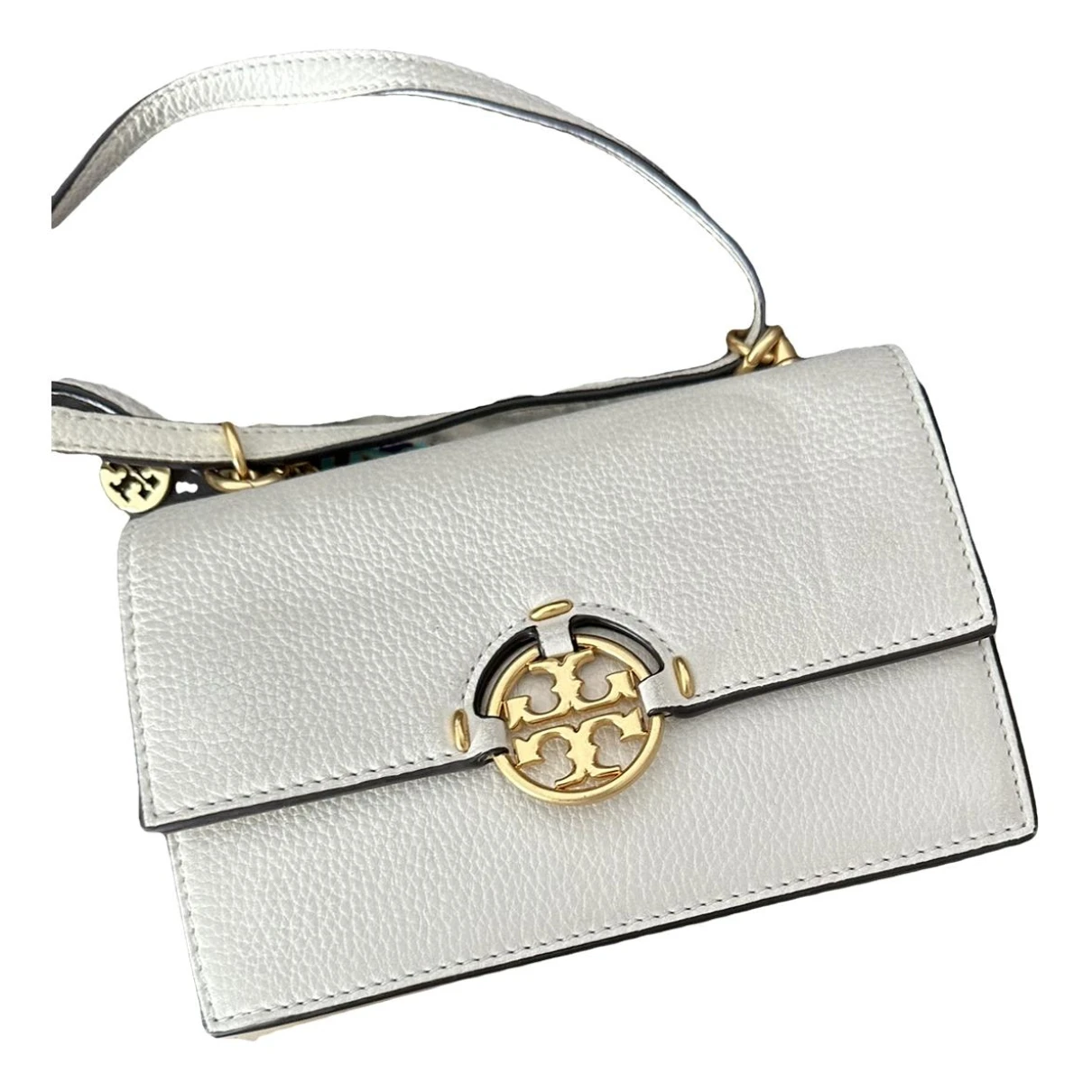 Pre-owned Tory Burch Patent Leather Clutch Bag In White