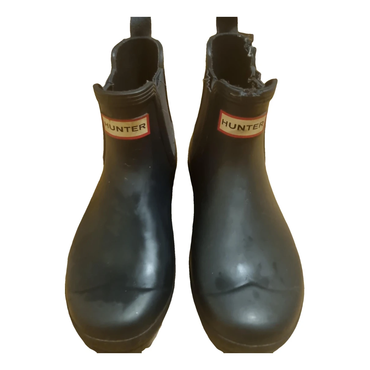 Pre-owned Hunter Wellington Boots In Navy