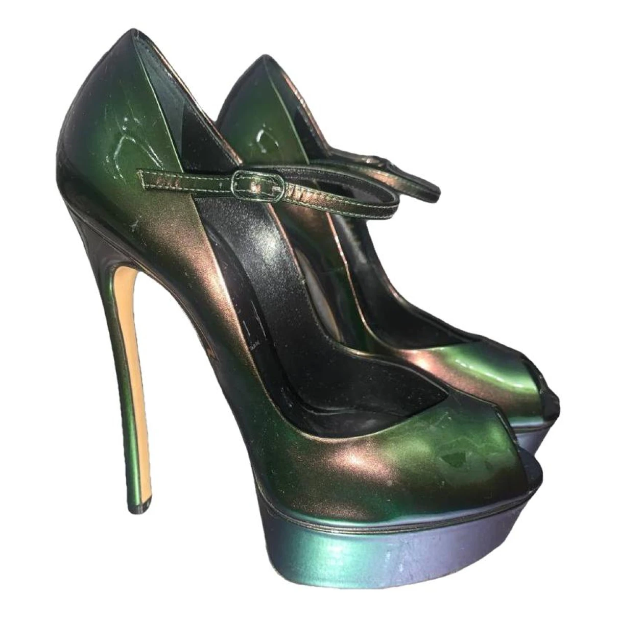 Pre-owned Casadei Leather Sandals In Green