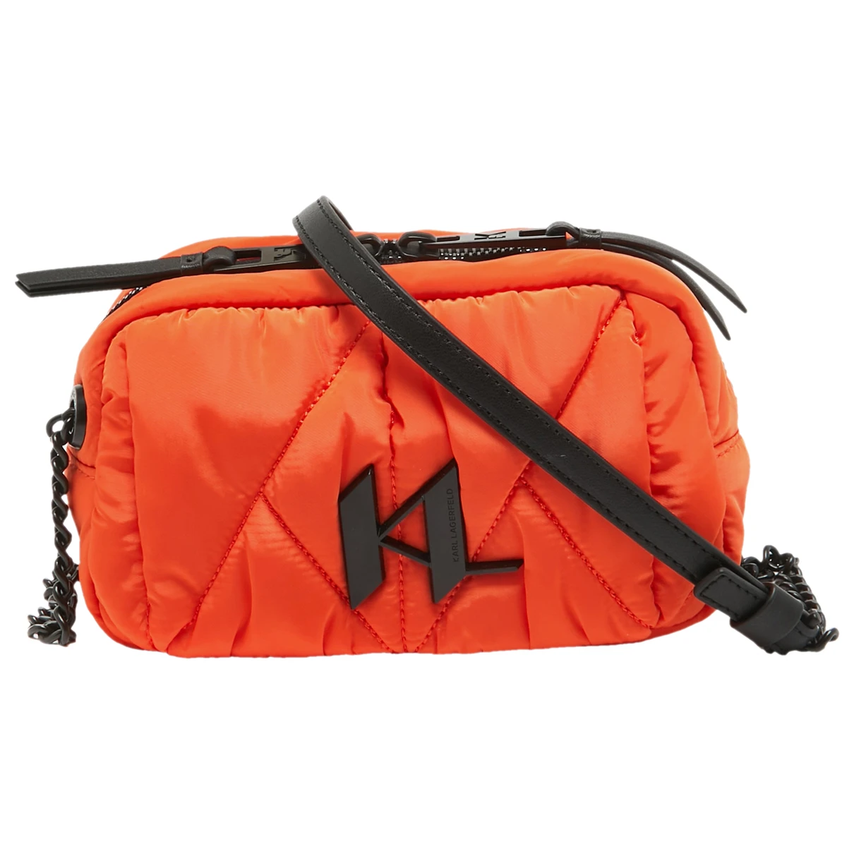 Pre-owned Karl Lagerfeld Cloth Handbag In Orange