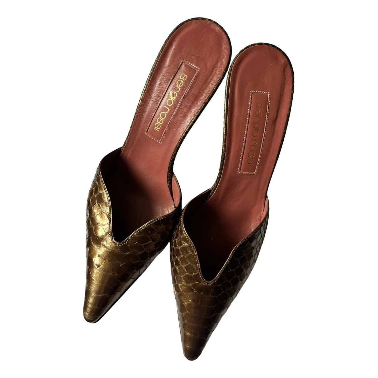 Pre-owned Sergio Rossi Leather Heels In Gold
