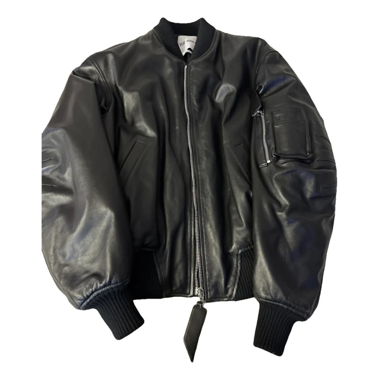 Pre-owned Attico Leather Jacket In Black