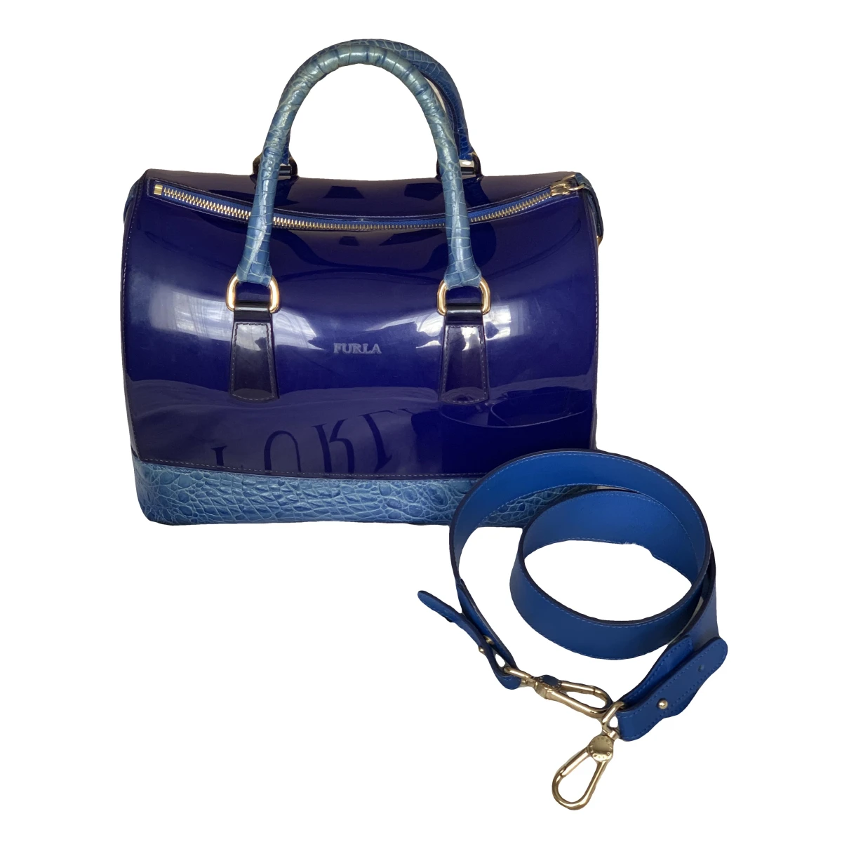 Pre-owned Furla Candy Bag Leather Handbag In Blue