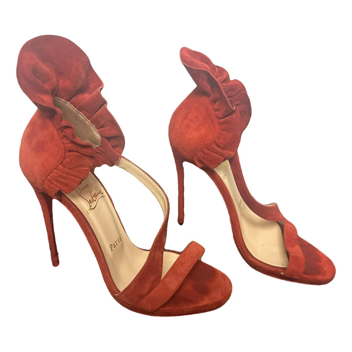 Pre-owned Christian Louboutin Corneille Heels In Red