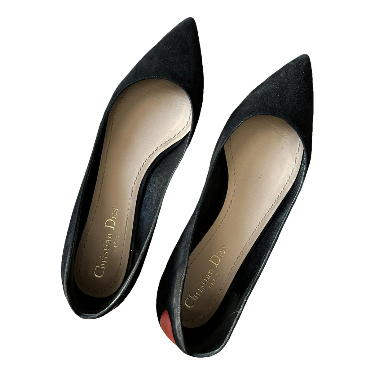 Pre-owned Dior Ballet Flats In Black