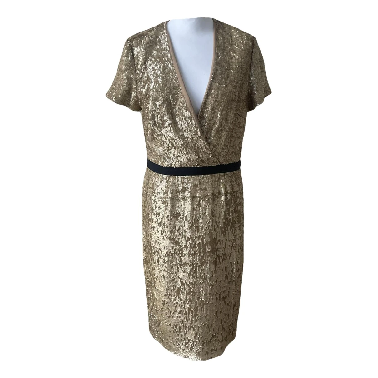 Pre-owned Burberry Glitter Mid-length Dress In Gold