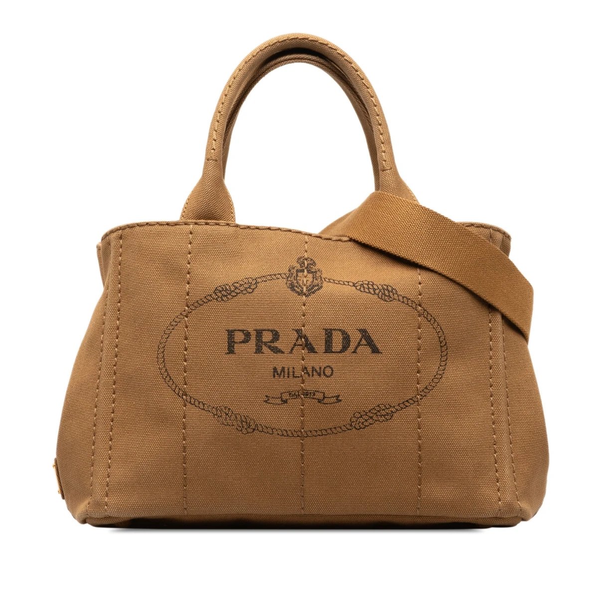 Pre-owned Prada Cloth Crossbody Bag In Brown