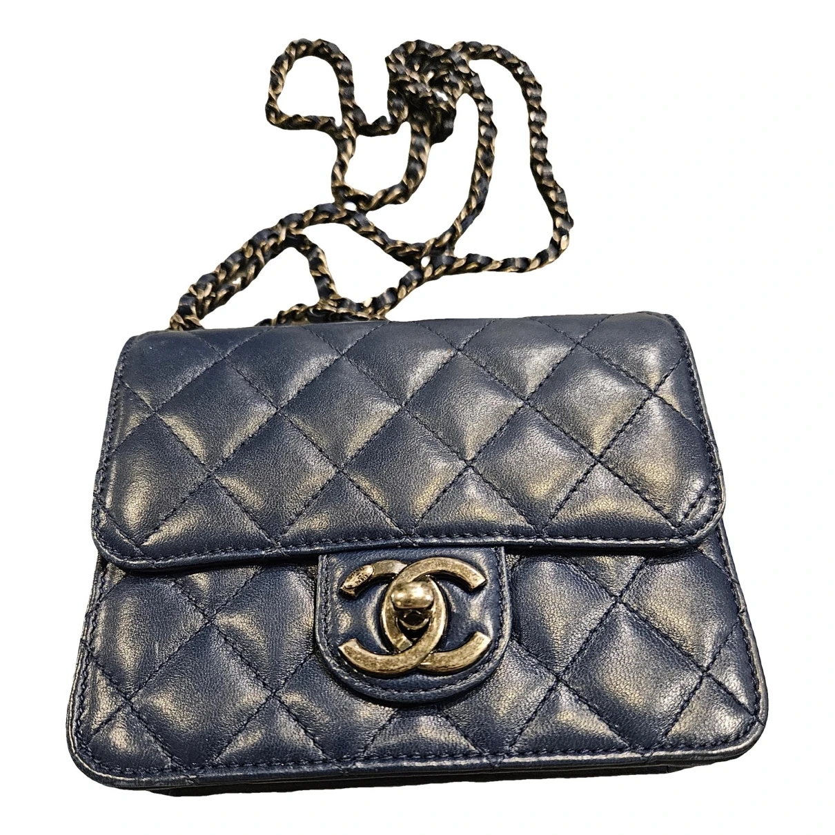 Pre-owned Chanel Timeless/classique Leather Crossbody Bag In Blue