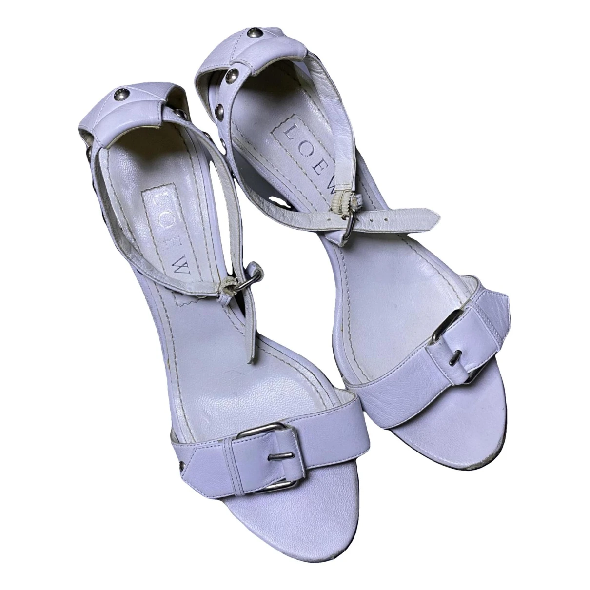 Pre-owned Loewe Leather Heels In White