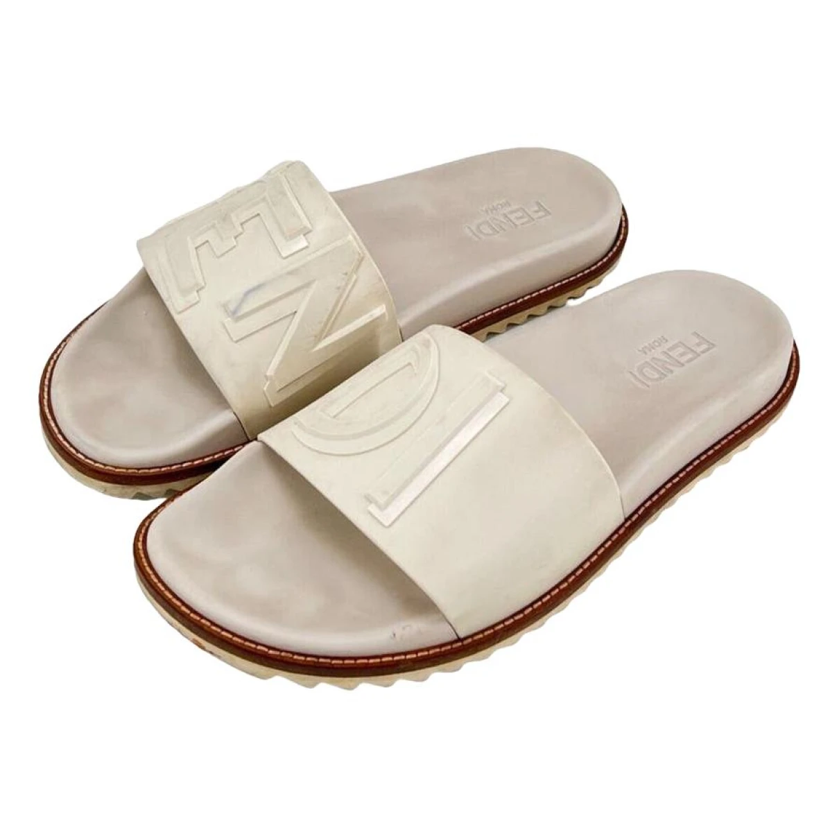Pre-owned Fendi Sandals In White