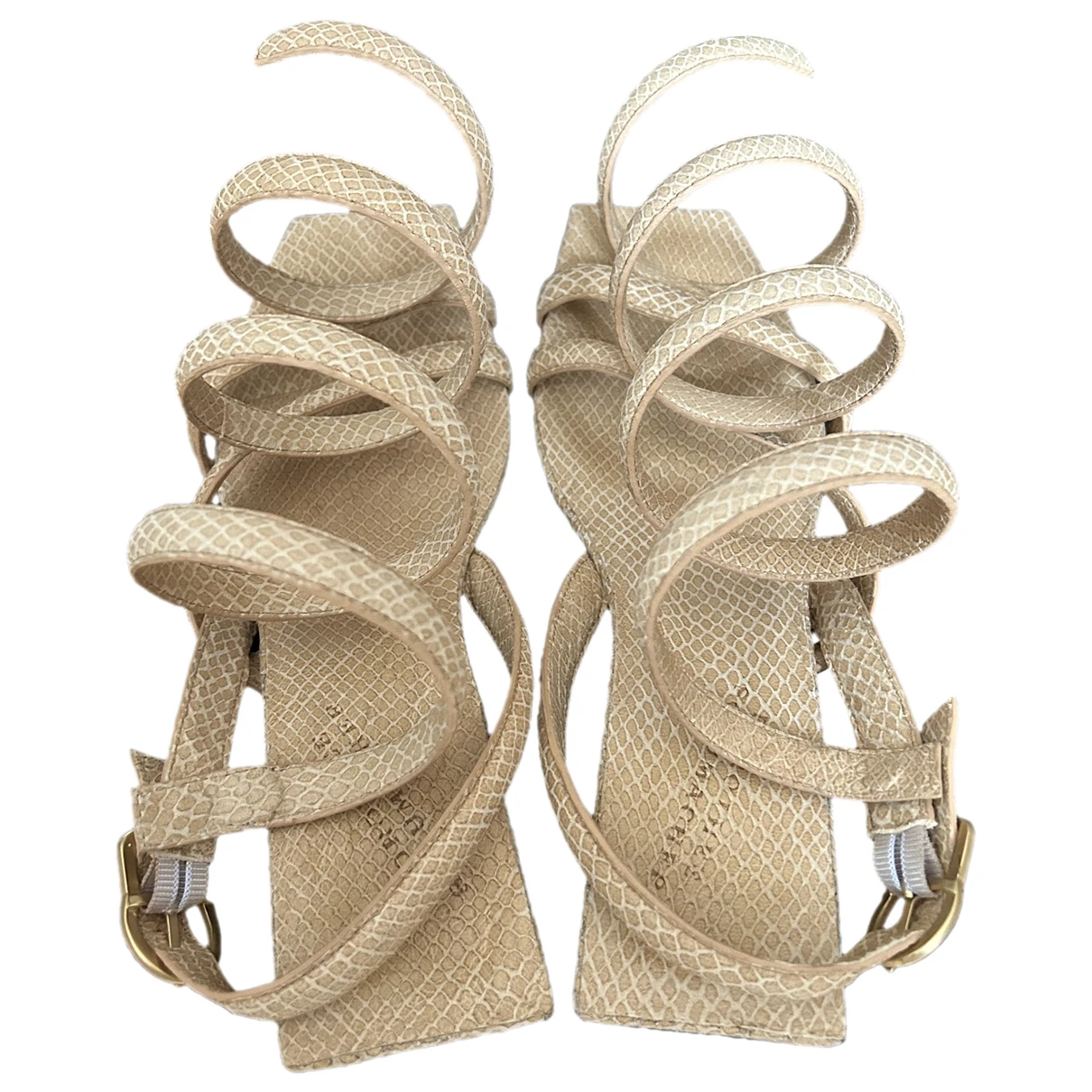 Pre-owned Dorothee Schumacher Leather Sandal In Beige