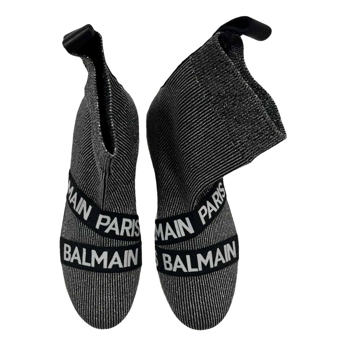 Pre-owned Balmain Cloth Trainers In Metallic