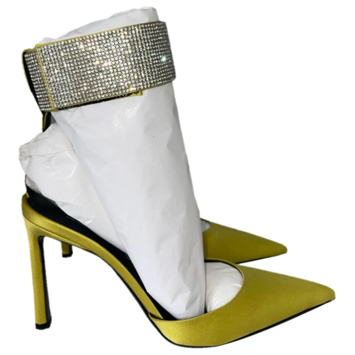 Pre-owned Sergio Rossi Cloth Heels In Yellow