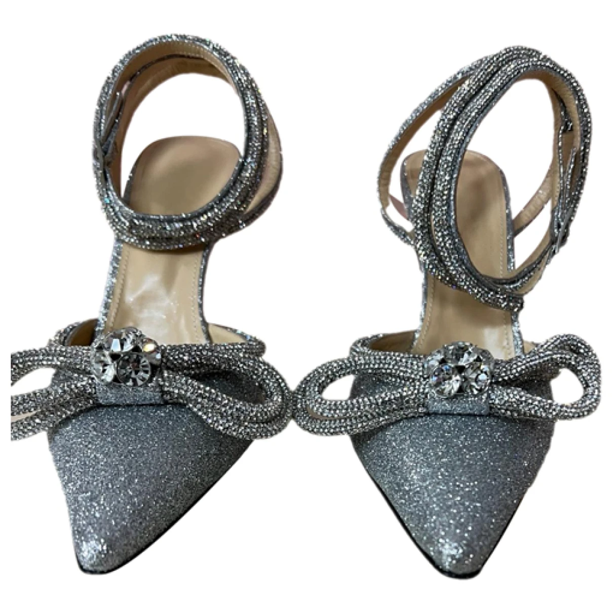 Pre-owned Mach & Mach Leather Heels In Silver