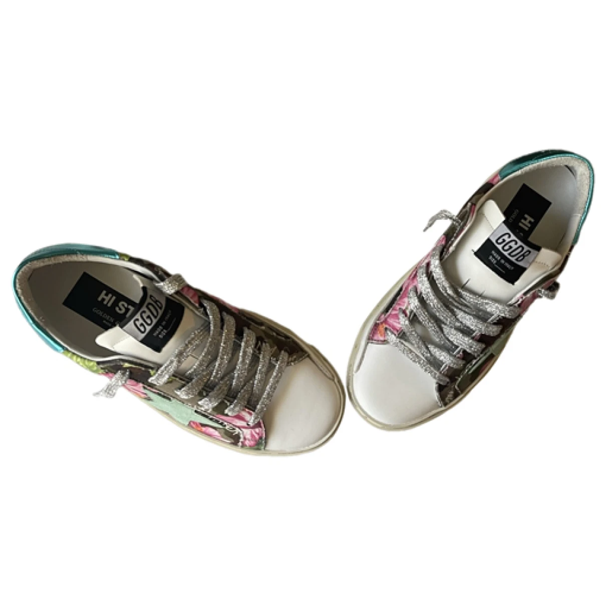 Pre-owned Golden Goose Superstar Cloth Trainers In Blue