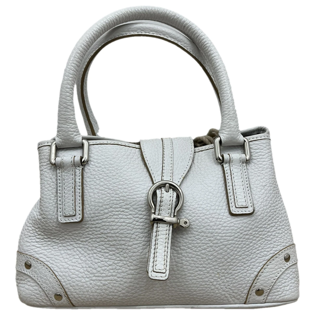 Pre-owned Burberry Cloth Handbag In White
