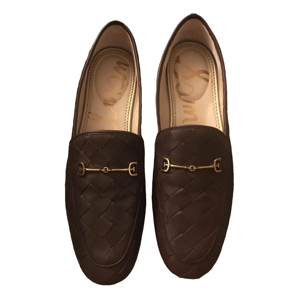 Pre-owned Sam Edelman Leather Flats In Brown