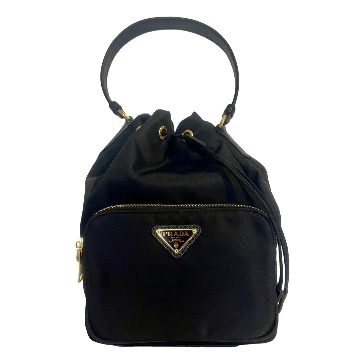 Pre-owned Prada Duet Cloth Handbag In Black