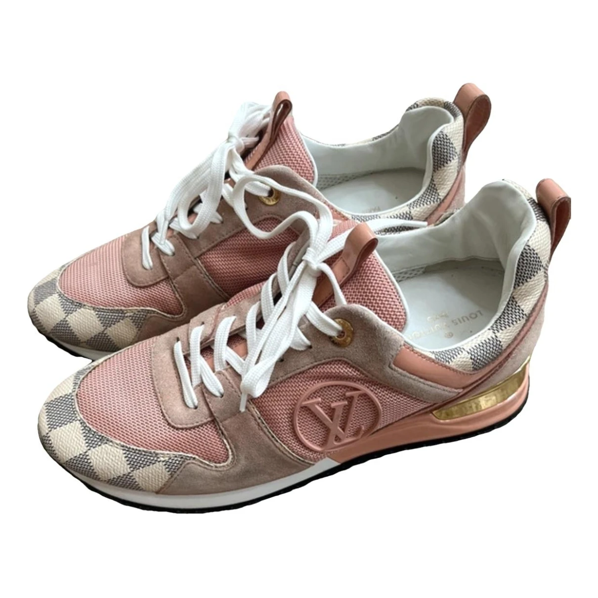 Pre-owned Louis Vuitton Run Away Cloth Trainers In Pink