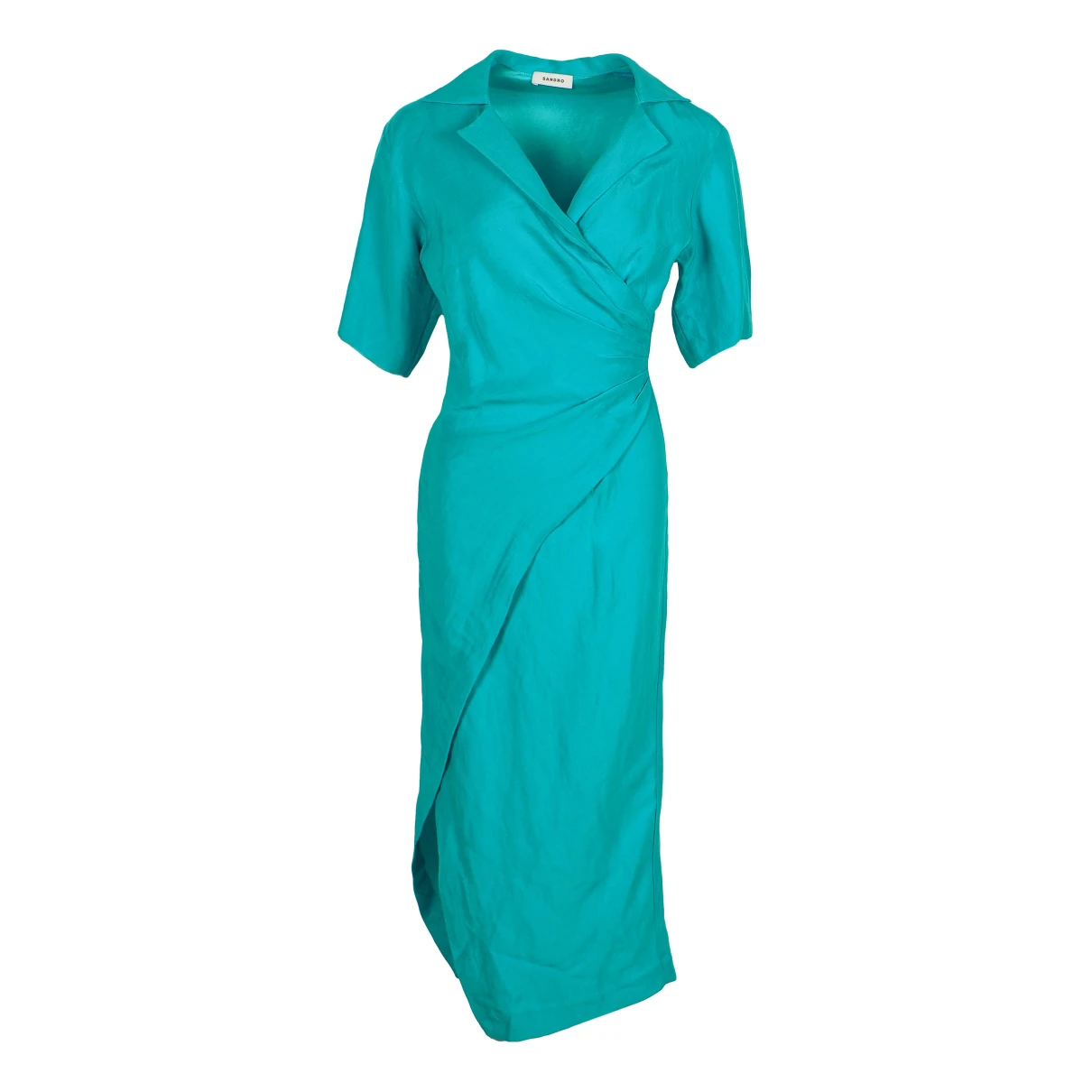 Pre-owned Sandro Spring Summer 2021 Mid-length Dress In Green