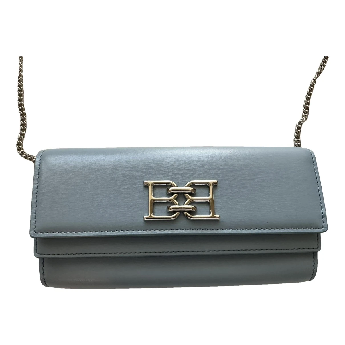 Pre-owned Bally Leather Clutch Bag In Blue