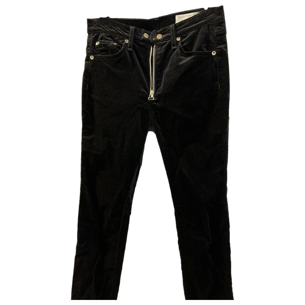Pre-owned Rag & Bone Velvet Slim Pants In Black