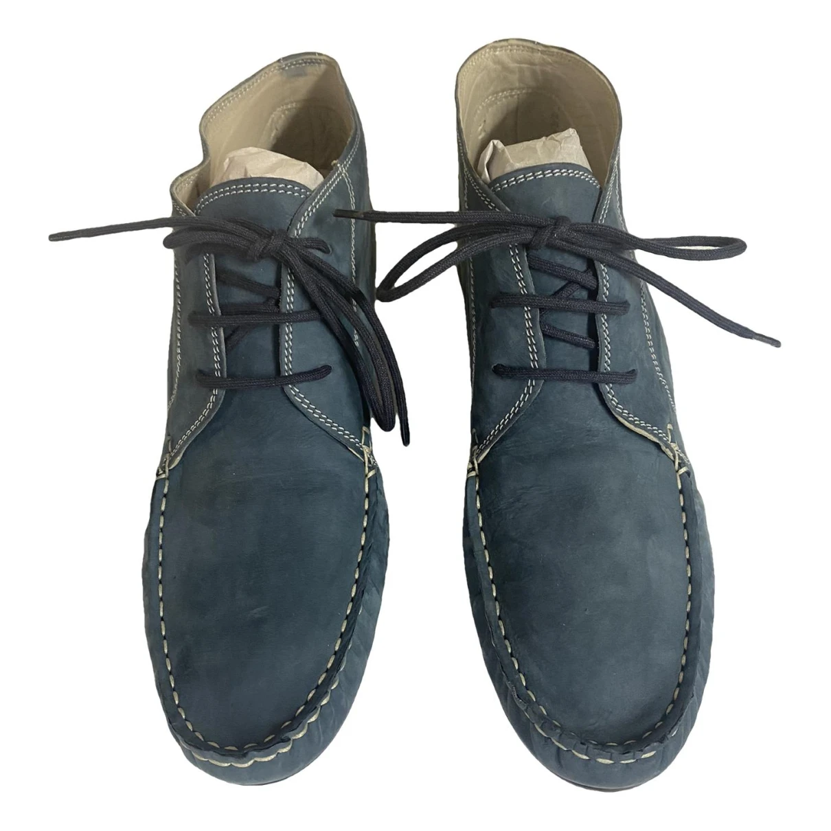 Pre-owned Agl Attilio Giusti Leombruni Lace Up Boots In Blue