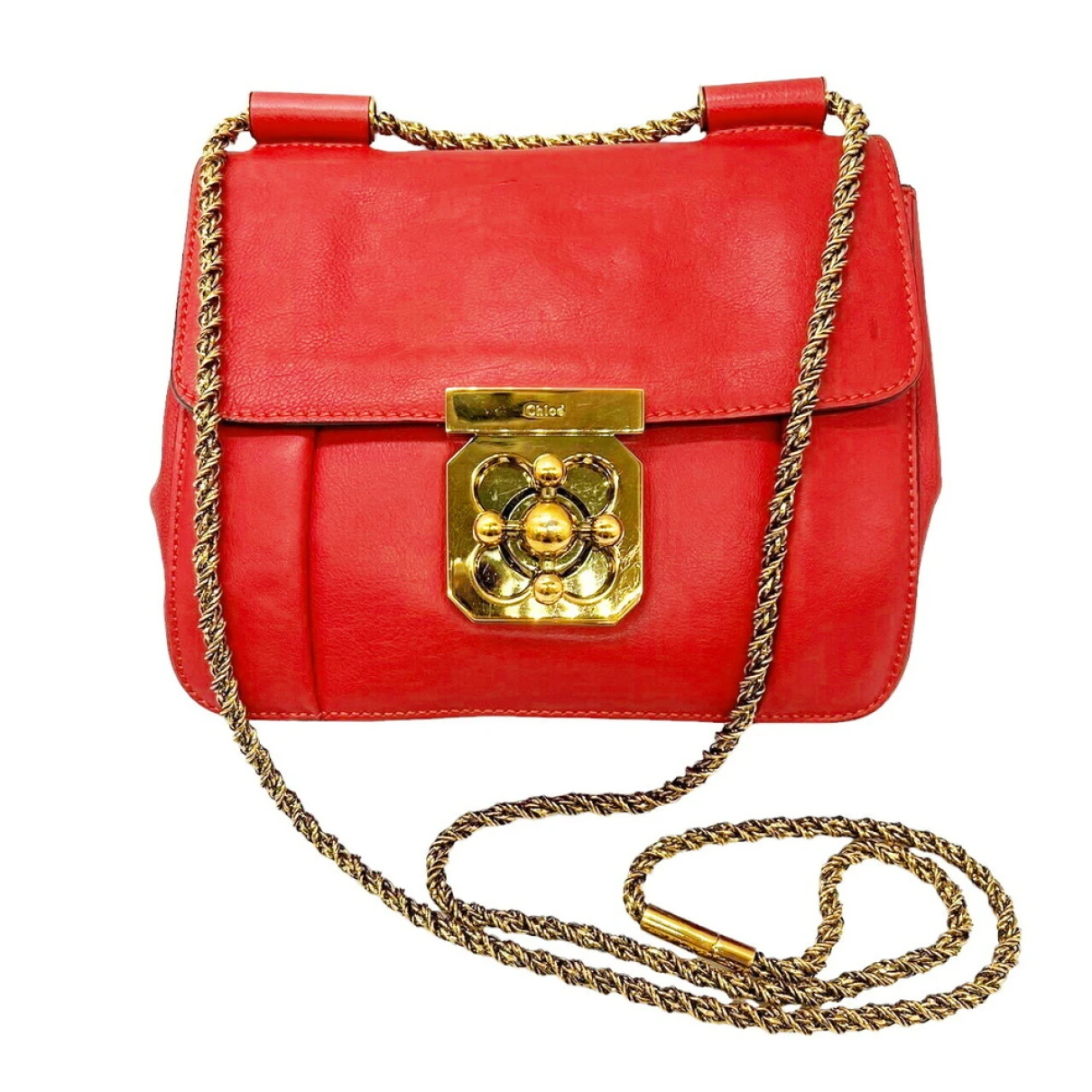 Pre-owned Chloé Elsie Leather Handbag In Red