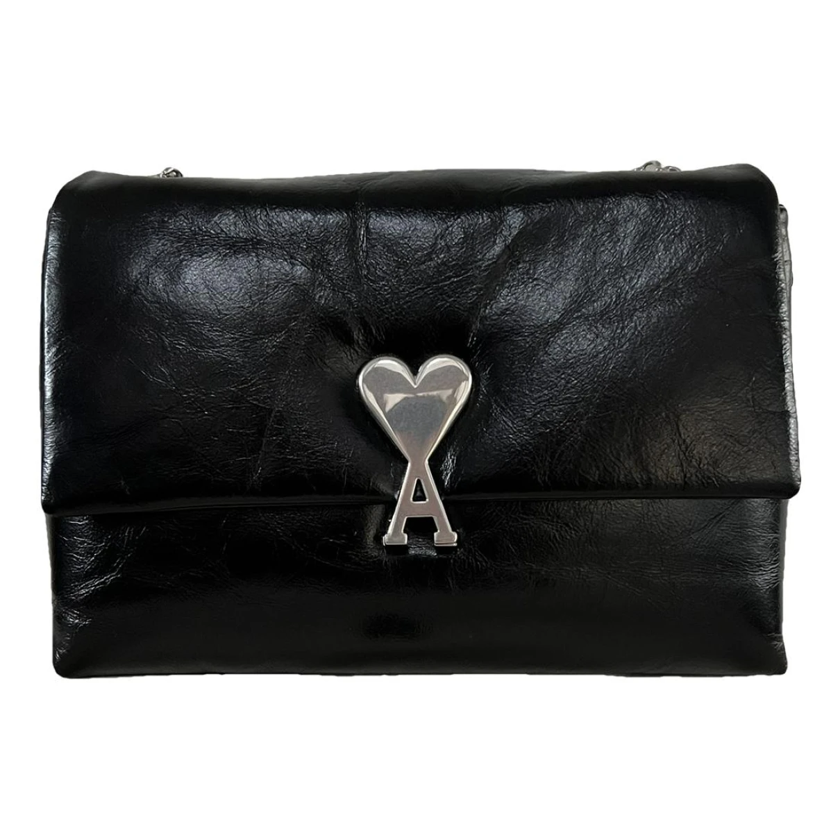 Pre-owned Ami Alexandre Mattiussi Patent Leather Handbag In Black